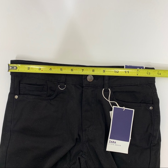 Zara Dark Black Peach Touch Soft Denim Mid Rise Skinny Jeans New Nwt Size 2 - Picture 13 of 16